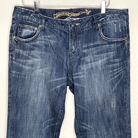 Vintage American Eagle Hipster Bootcut Dark Jeans Size 16 Long #40 - Picture 2 of 9